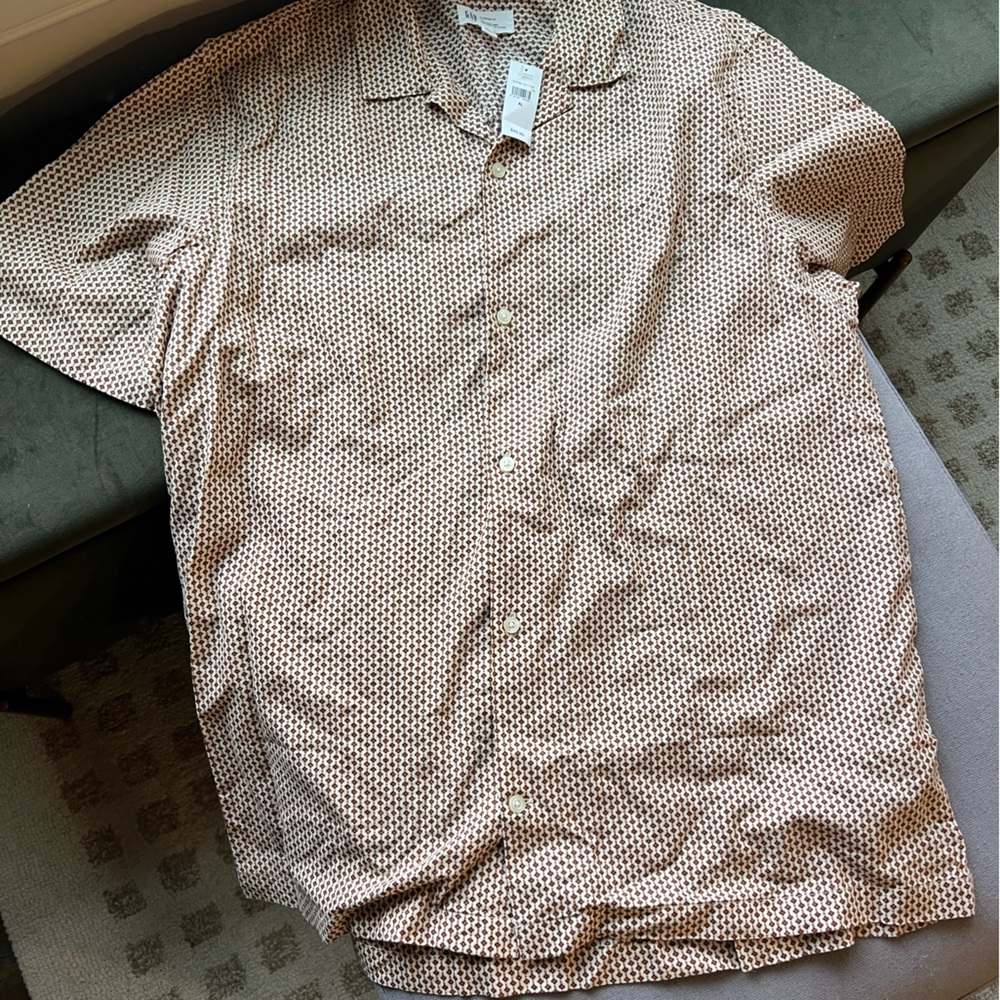 GAP Cream Shirt with Rust Dot Print